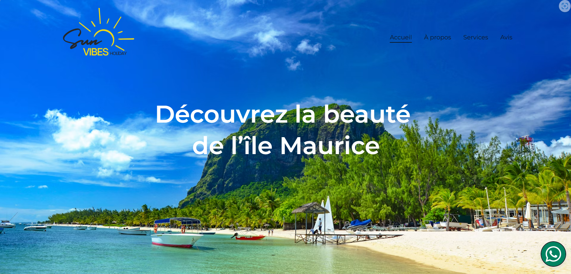 Sun Vibes Holiday website screenshot